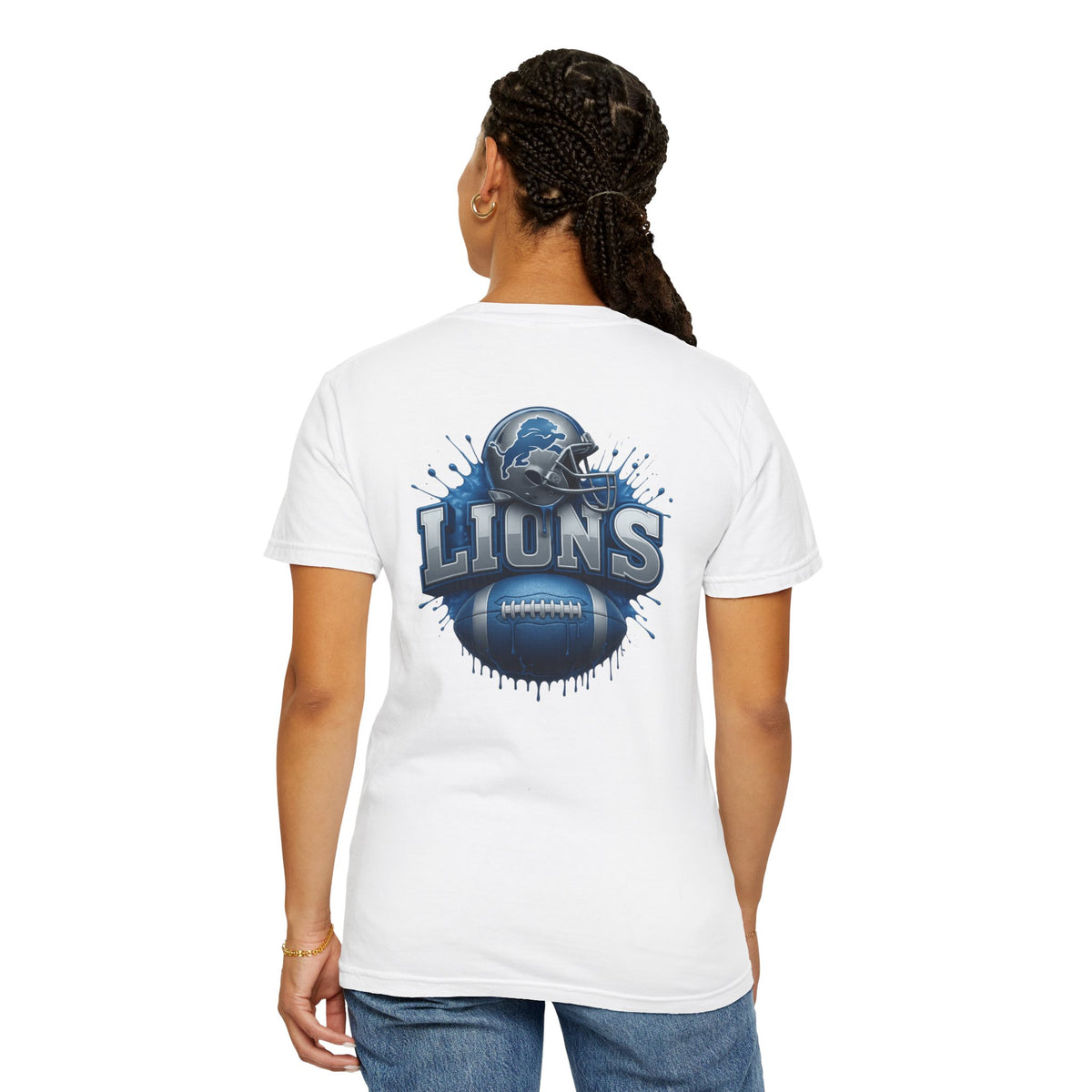 Football Graphic T-Shirt — Helmet & Ball Back Print