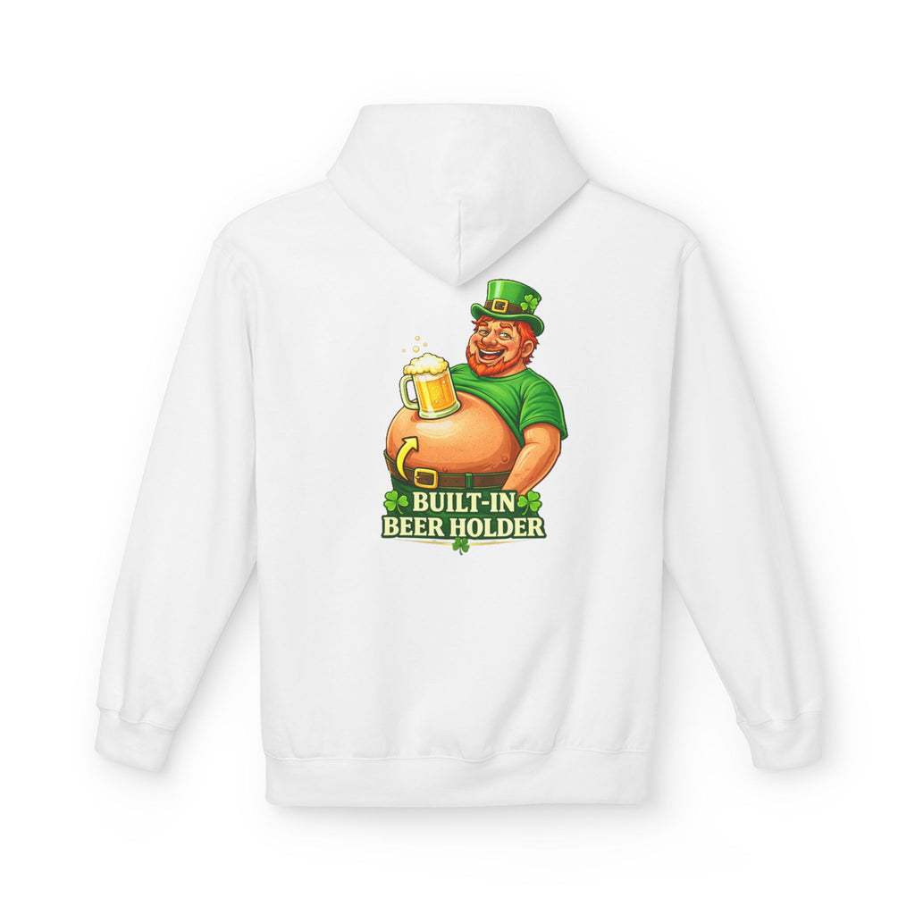 Built-In Beer Holder Hoodie | St. Patrick's Day Leprechaun Beer Belly Design