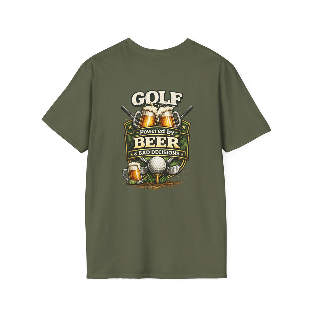 Golf Powered by Beer T-Shirt | Beer Golf Graphic Tee