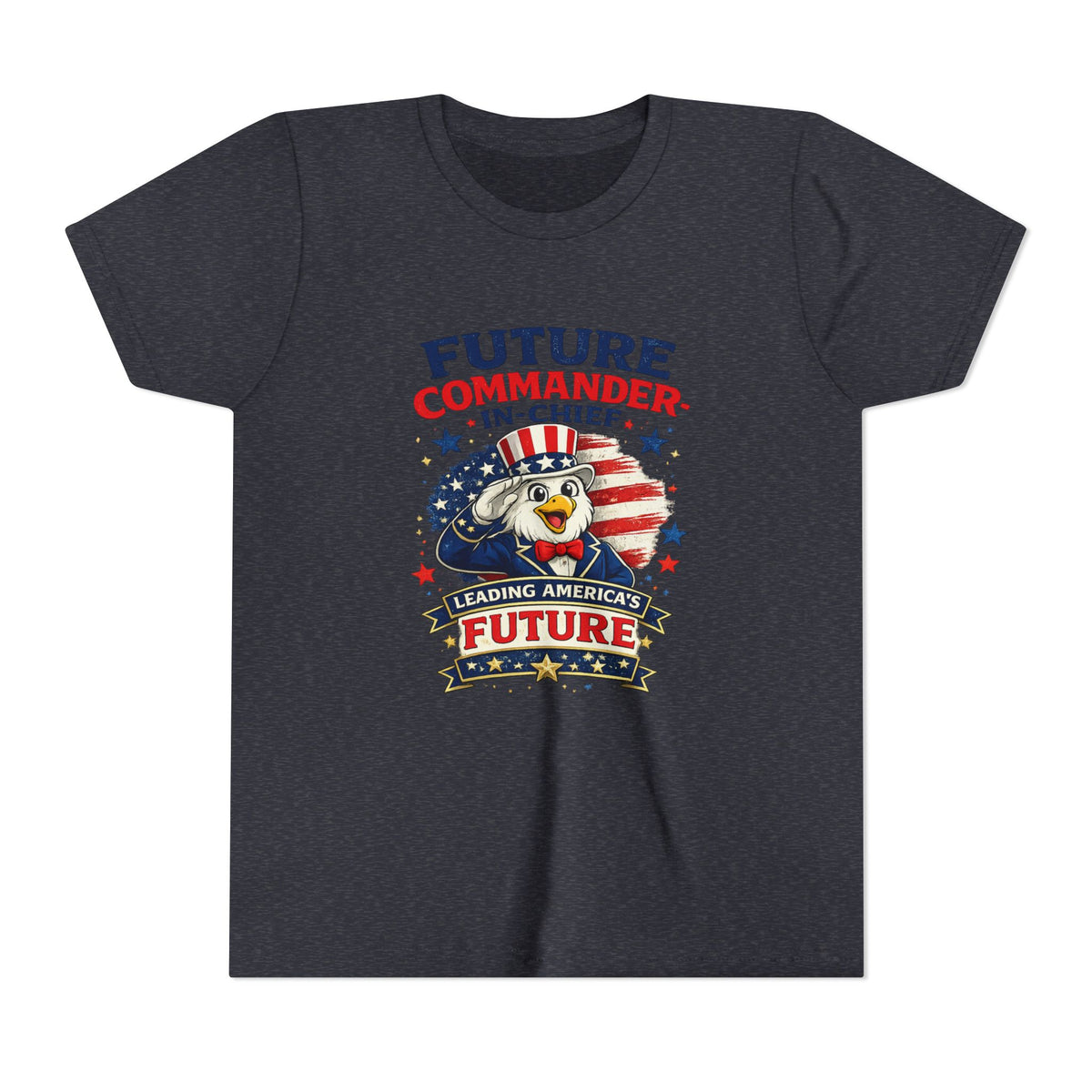 Future Commander in Chief Youth Tee | Patriotic Eagle, USA Stars Stripes