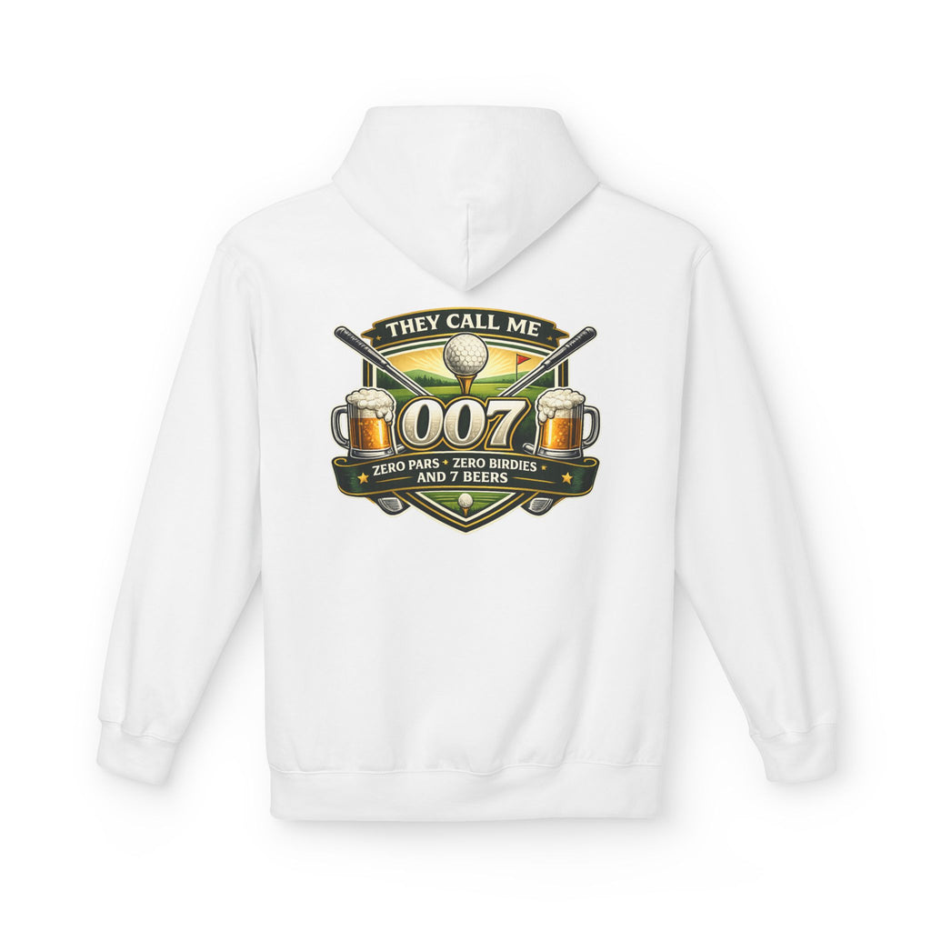 They Call Me 007 Golf Logo Hoodie | Golfers 007 Badge, Beer & Par Tee Design