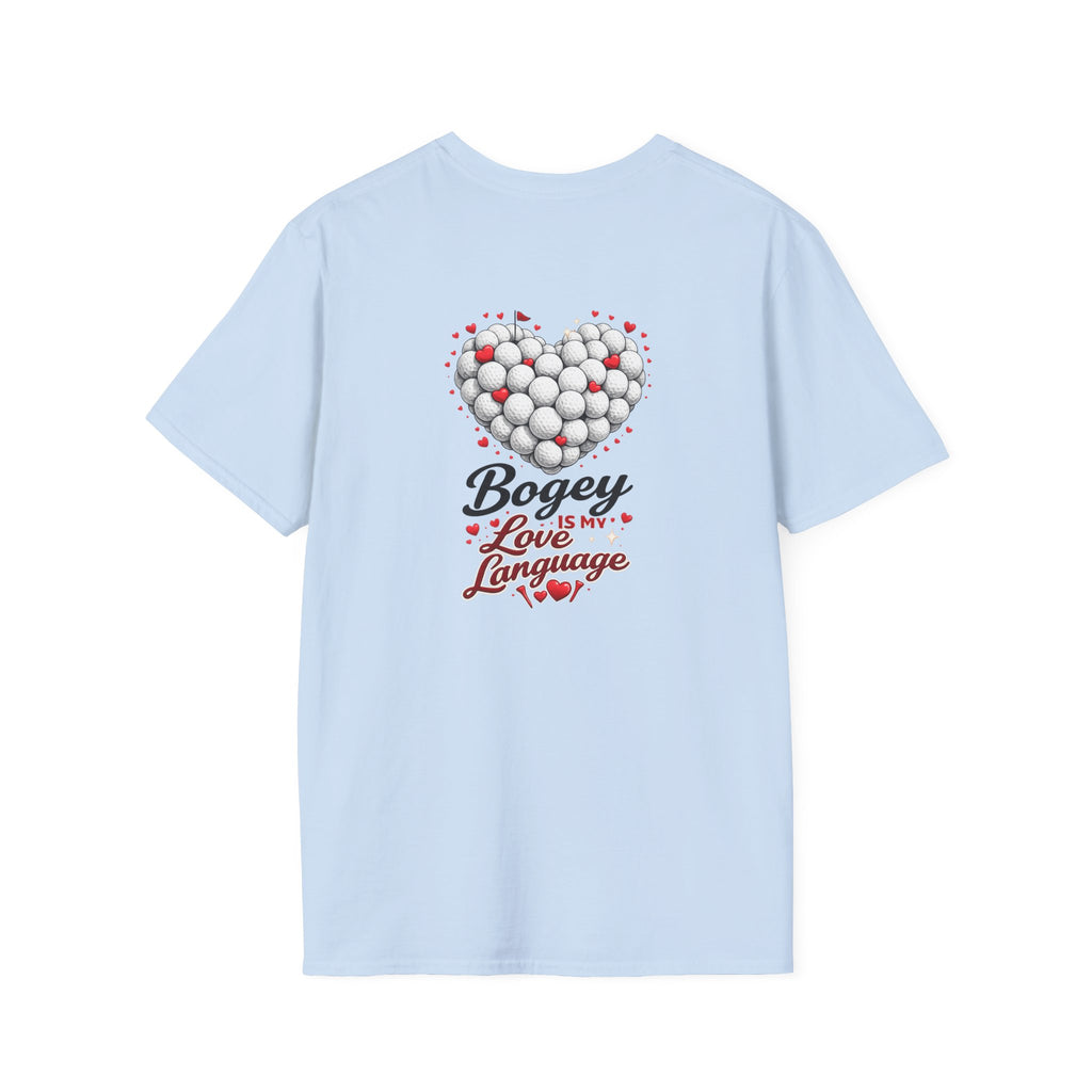 Bogey Is My Love Language T-Shirt | Golf Ball Heart, Golf Humor