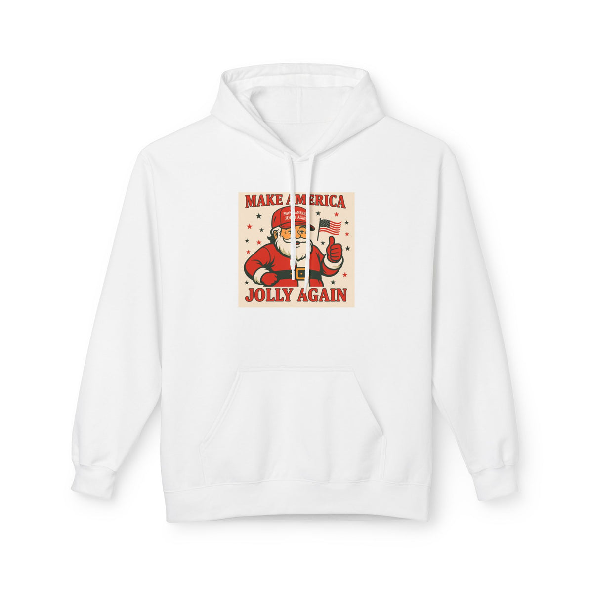Make America Jolly Again Hoodie — Retro Santa Christmas Pullover