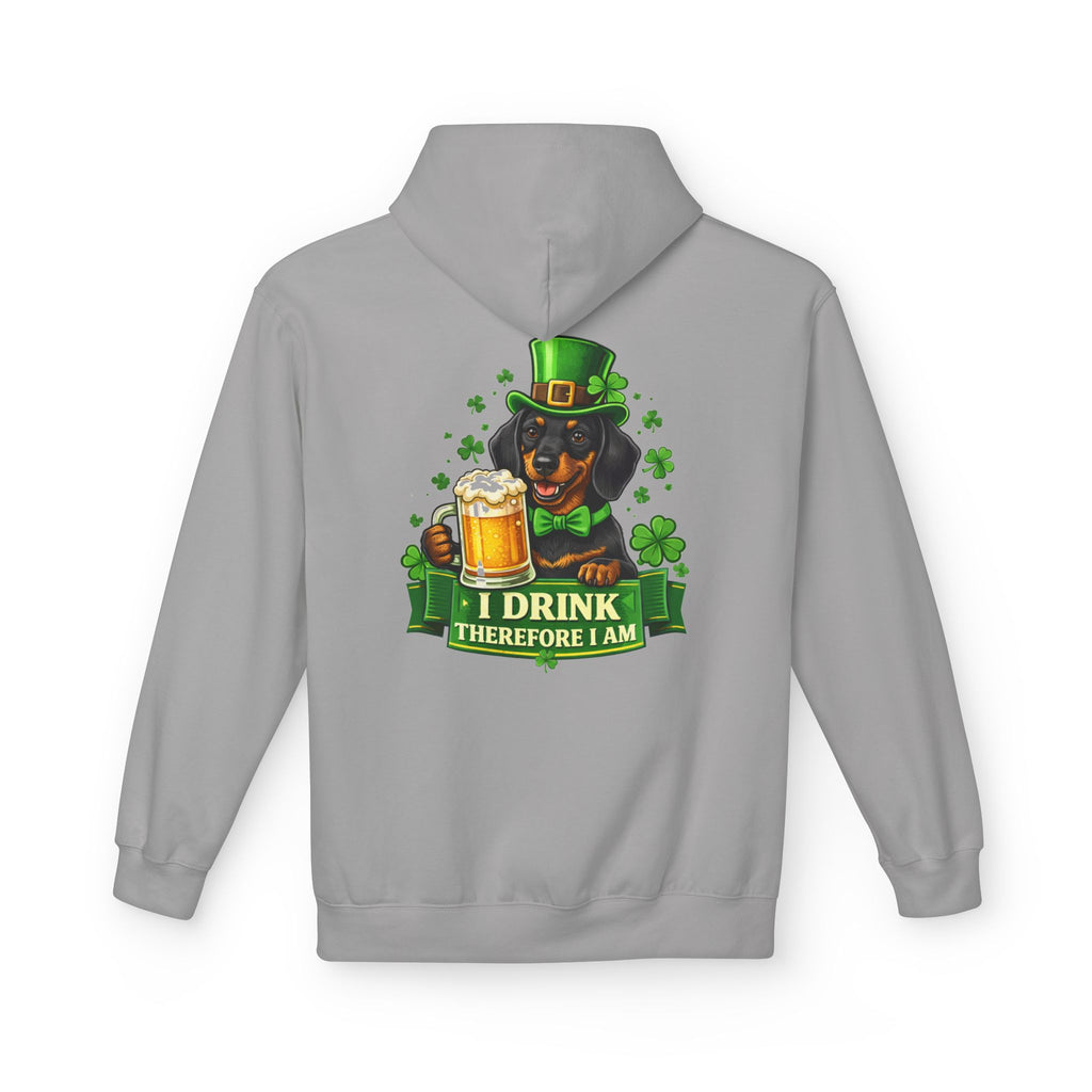 Dachshund Leprechaun I Drink Therefore I Am Hoodie | St. Patrick's Day Beer Shamrock