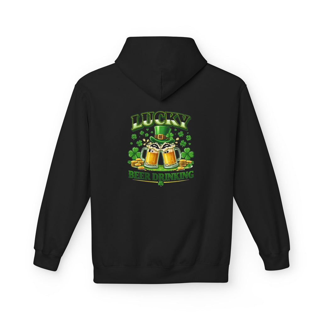 Lucky Beer Drinking Hoodie | St. Patrick's Day Shamrock Beer Graphic