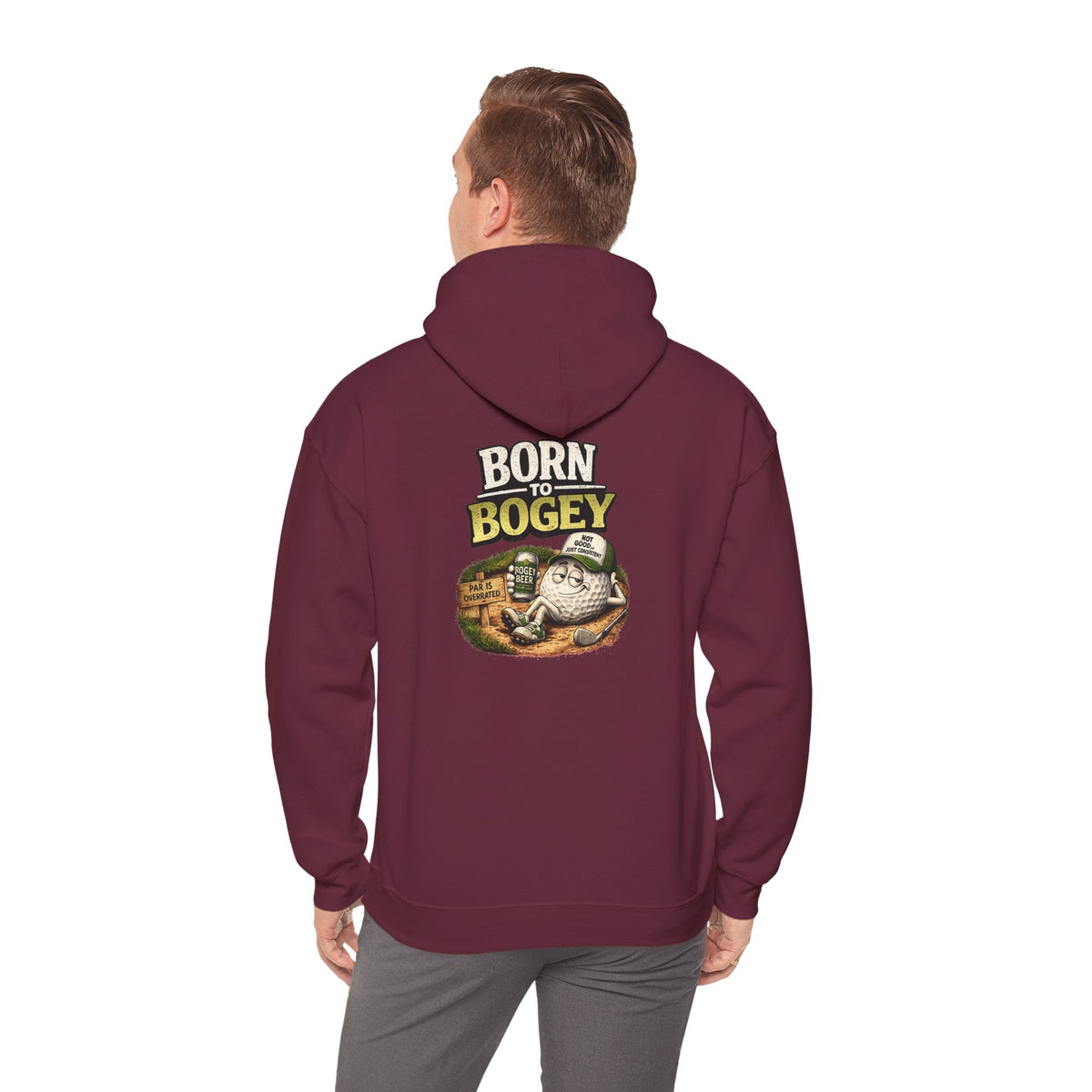 Born to Bogey frog illustration Hoodie | Golf humor sweatshirt