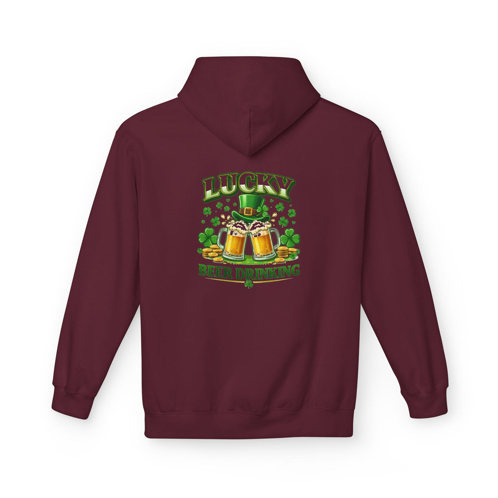 Hoodie — "Lucky Beer Drinking" St. Patrick's Day Shamrock Sweatshirt