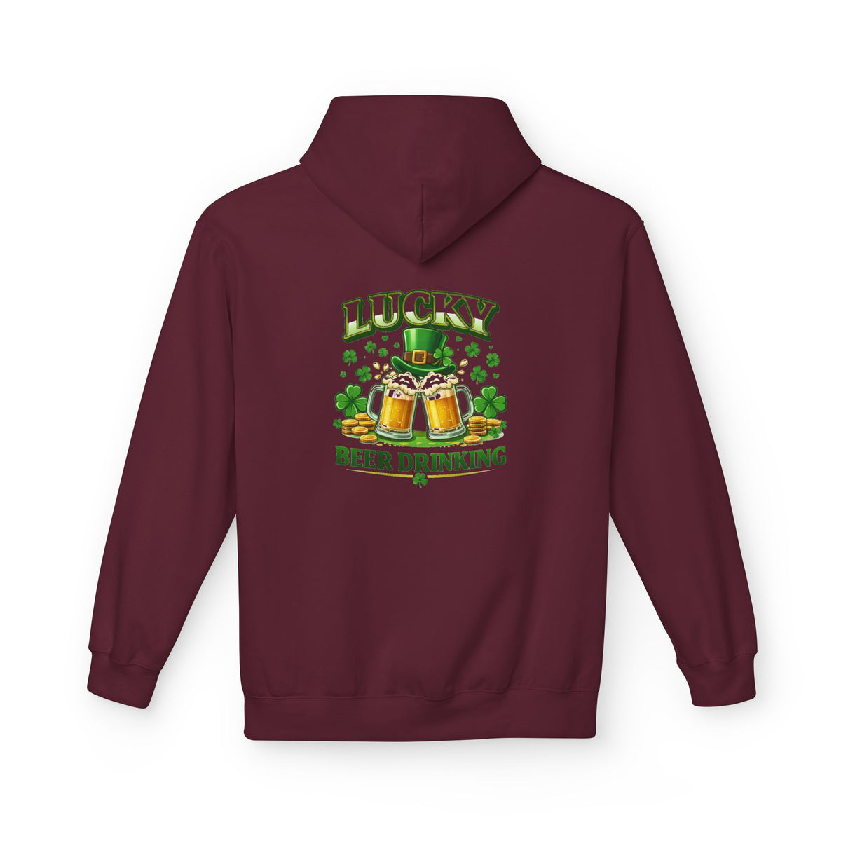 Hoodie — "Lucky Beer Drinking" St. Patrick's Day Shamrock Sweatshirt