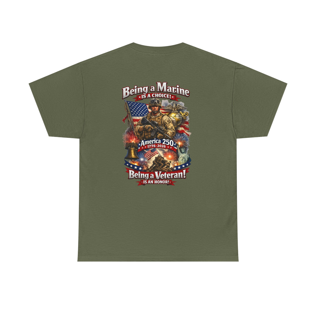 Being a Marine Veteran T-Shirt | Patriotic American Flag Military Tee