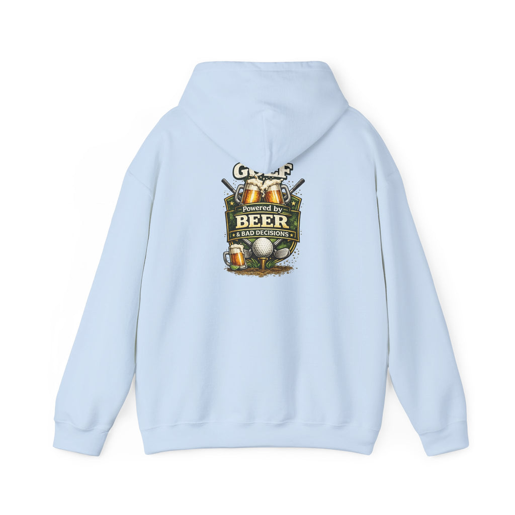 Powered by Beer hoodie | brewery crest, beer mugs, hops design