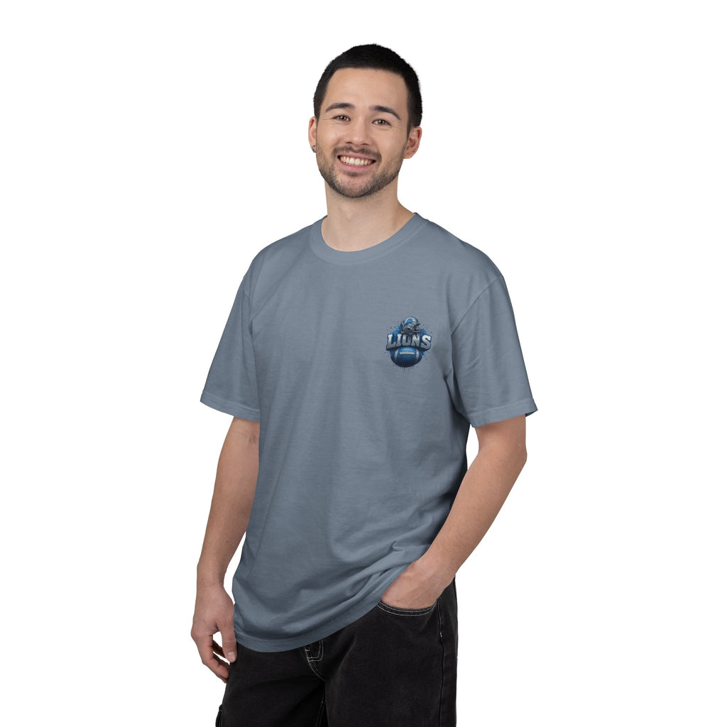 Football Graphic T-Shirt — Helmet & Ball Back Print