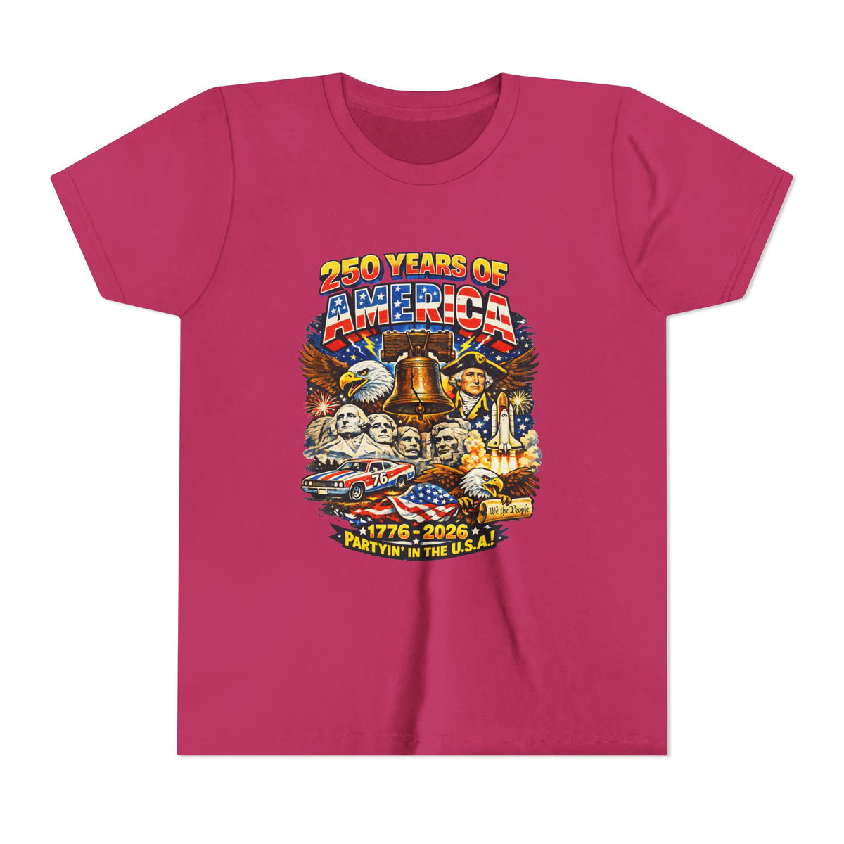 250 Years of America Youth Tee | 1776-2026 Patriotic Liberty Bell Eagle
