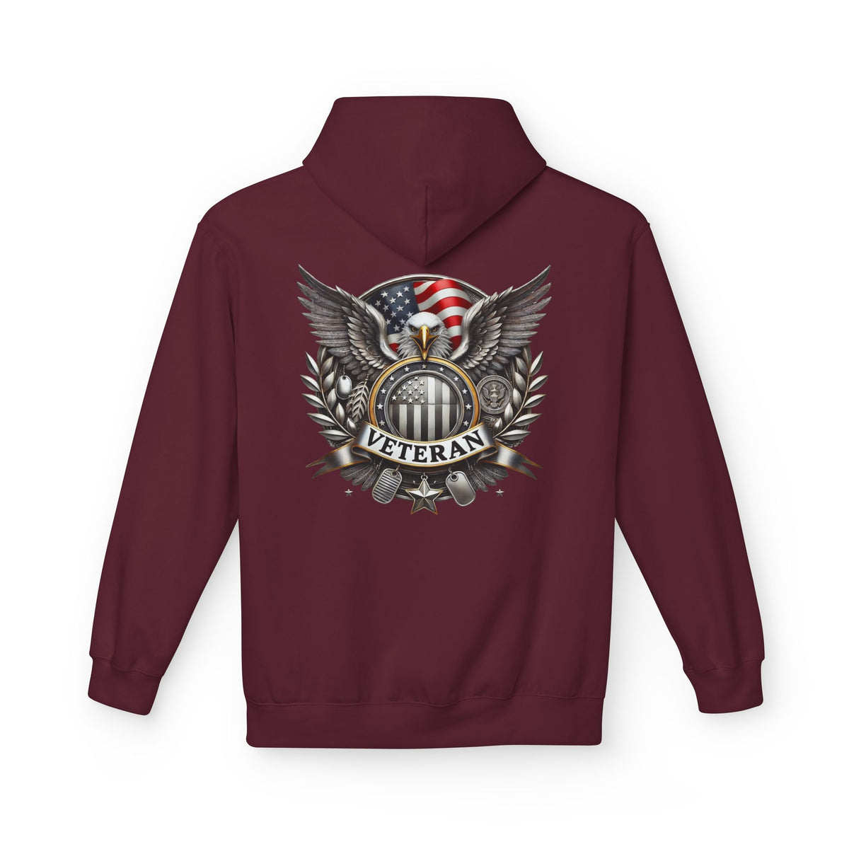 American Flag Eagle Veteran Hoodie | Patriotic Military Emblem
