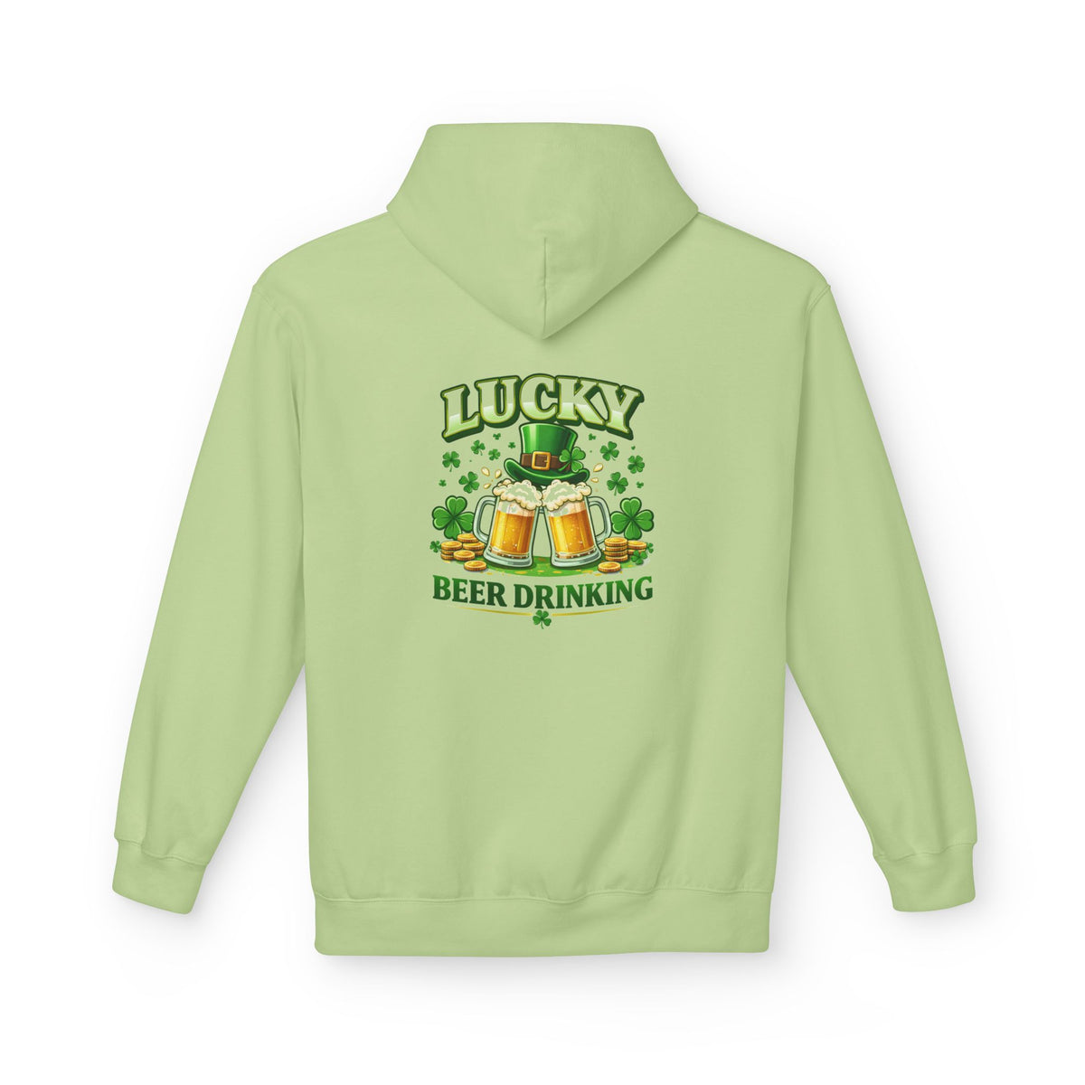 Hoodie — "Lucky Beer Drinking" St. Patrick's Day Shamrock Sweatshirt