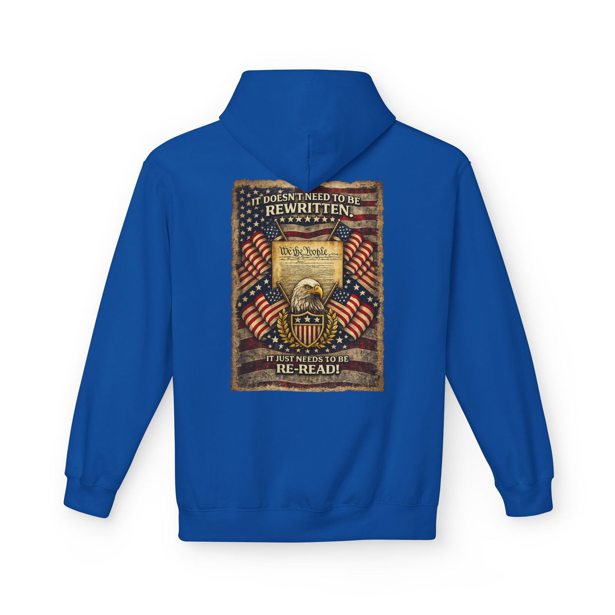 Constitution & Bald Eagle Hoodie | Patriotic American Flag, Historical Document Design