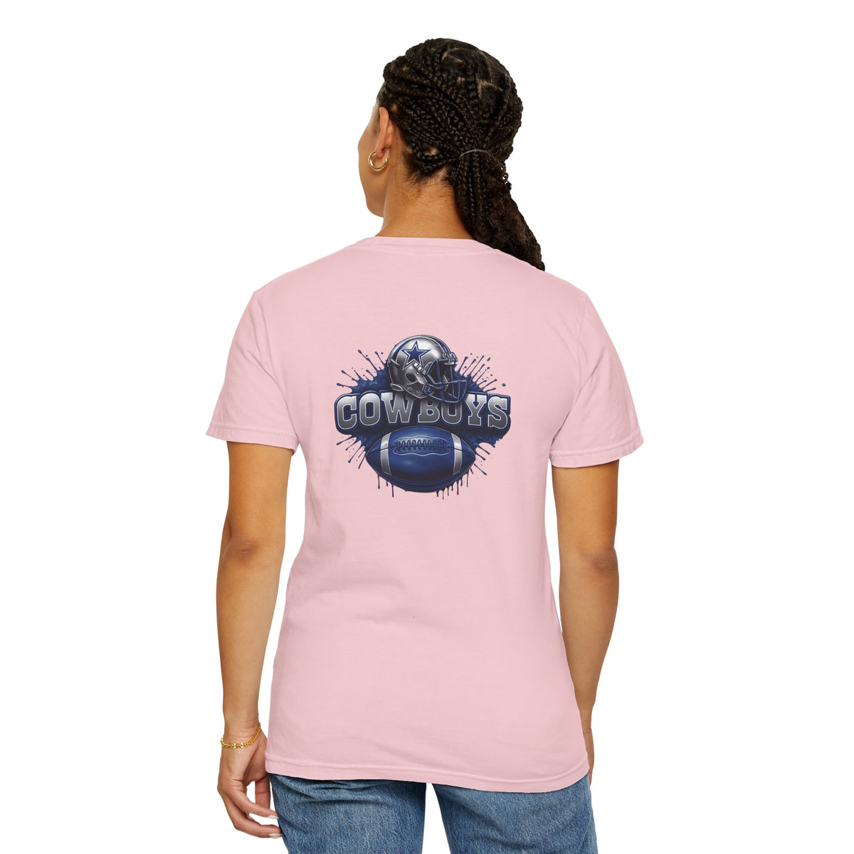 Dallas Cowboys Football T-Shirt — Team Helmet & Ball Logo Tee