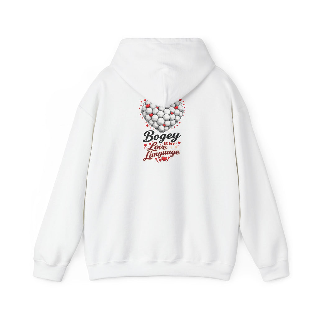 Bogey Love Language hoodie | Golf ball heart design sweatshirt