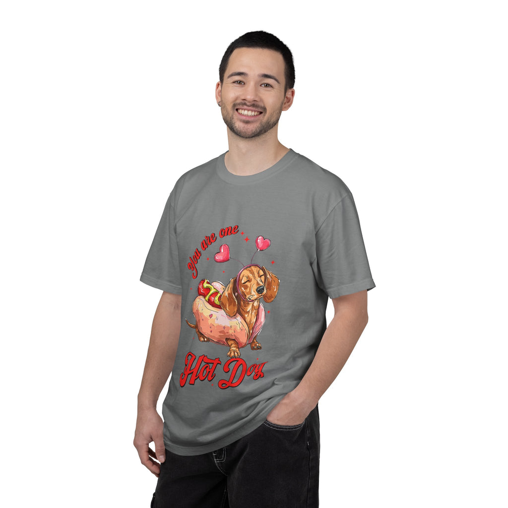 You Are One Hot Dog T-Shirt — Cute Dachshund Valentine Graphic Tee