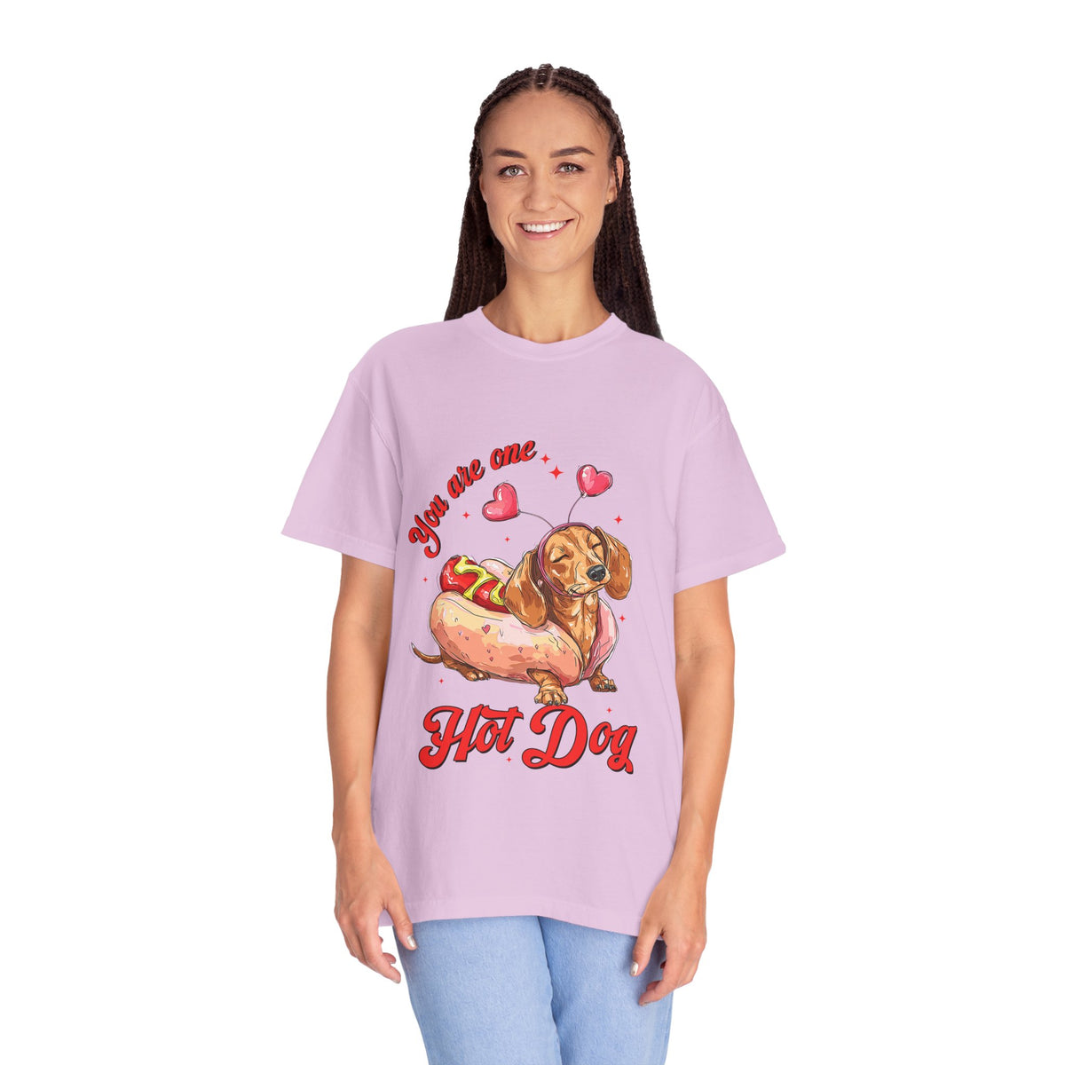 You Are One Hot Dog T-Shirt — Cute Dachshund Valentine Graphic Tee