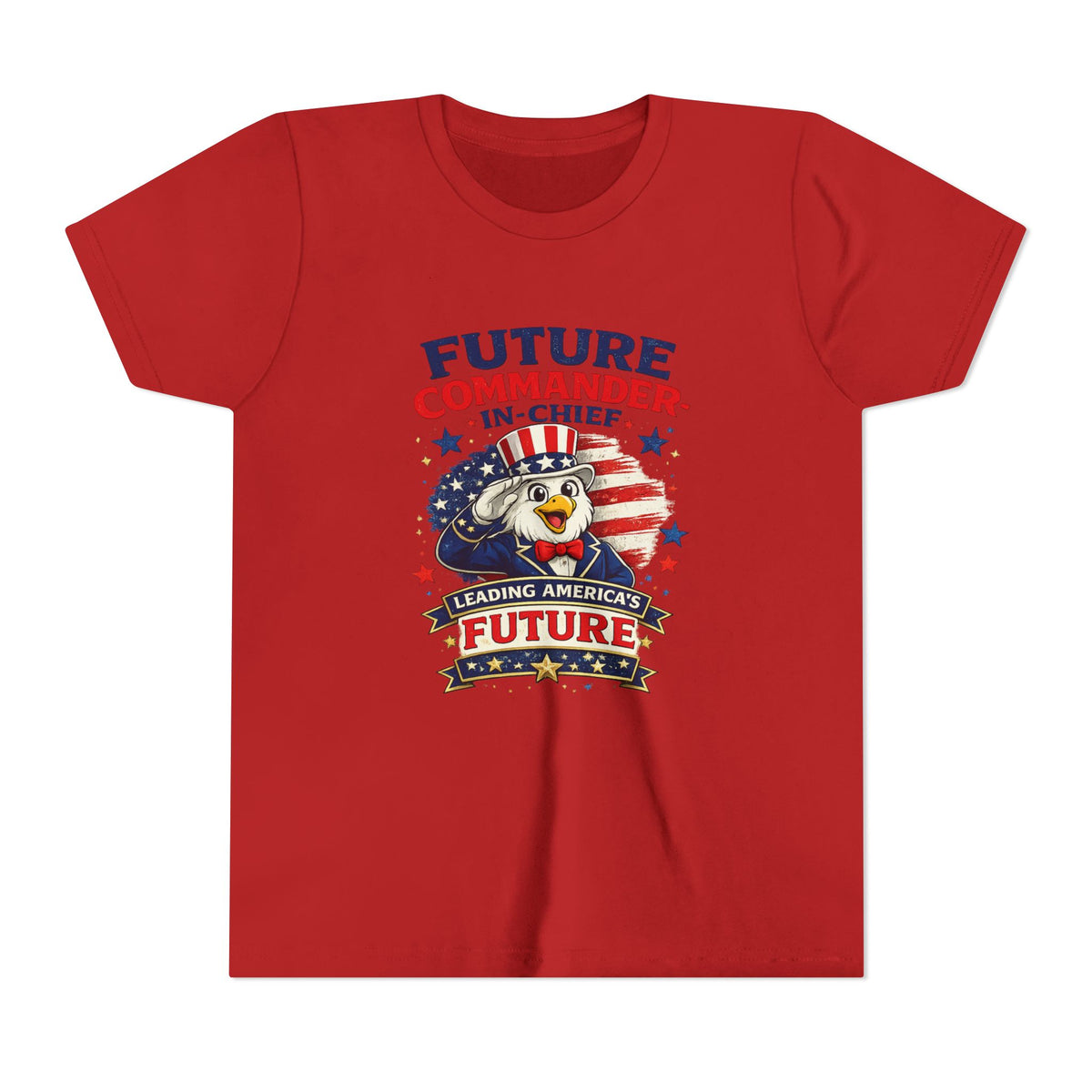 Future Commander in Chief Youth Tee | Patriotic Eagle, USA Stars Stripes