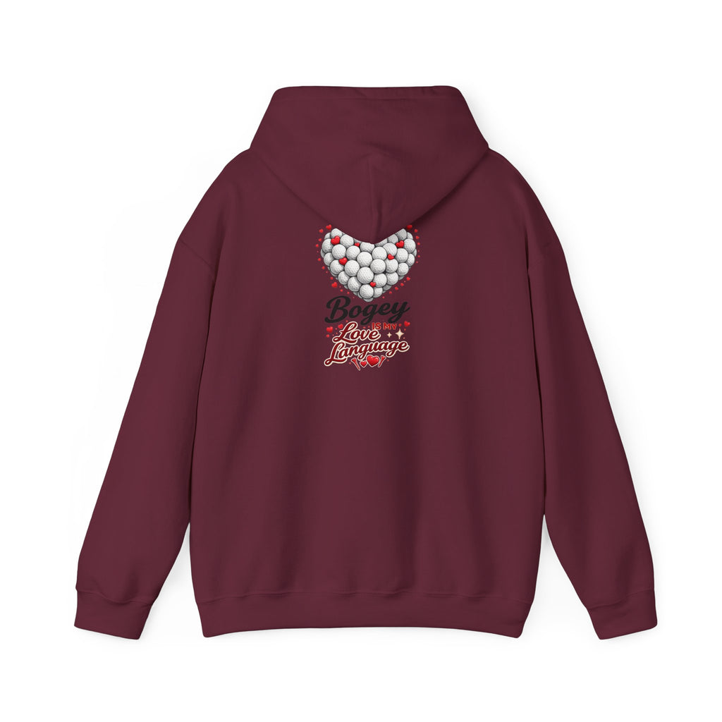 Bogey Love Language hoodie | Golf ball heart design sweatshirt