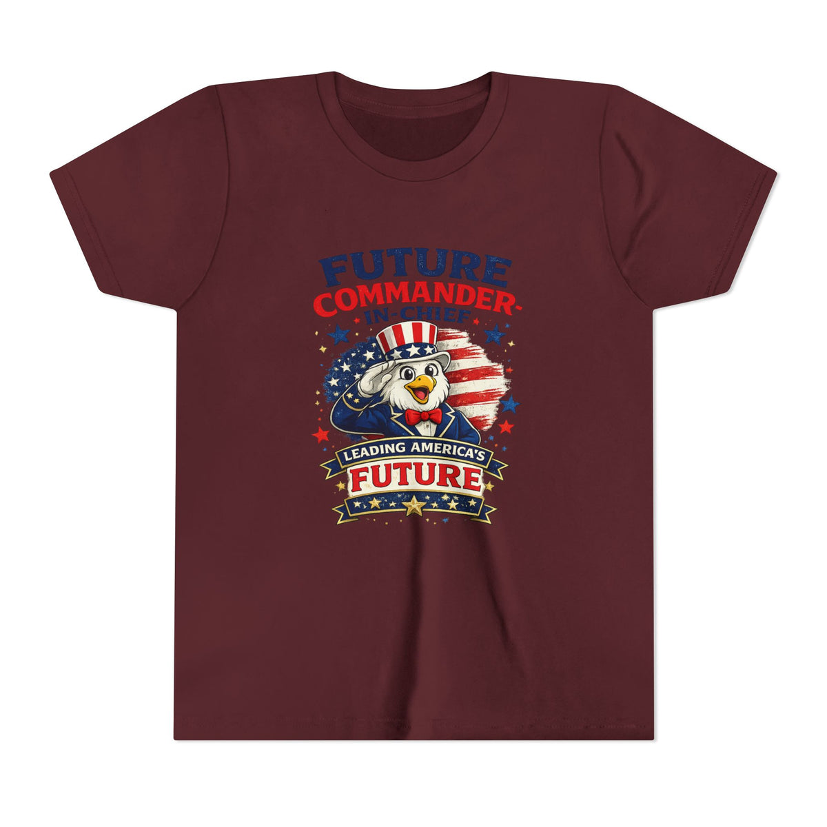 Future Commander in Chief Youth Tee | Patriotic Eagle, USA Stars Stripes
