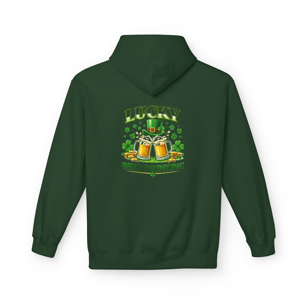 Hoodie — "Lucky Beer Drinking" St. Patrick's Day Shamrock Sweatshirt