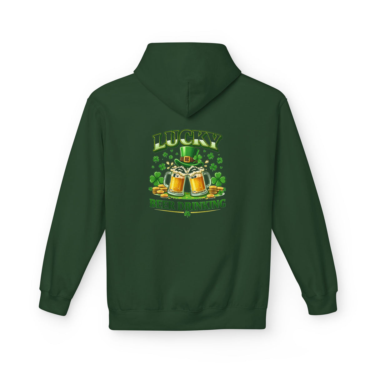 Hoodie — "Lucky Beer Drinking" St. Patrick's Day Shamrock Sweatshirt