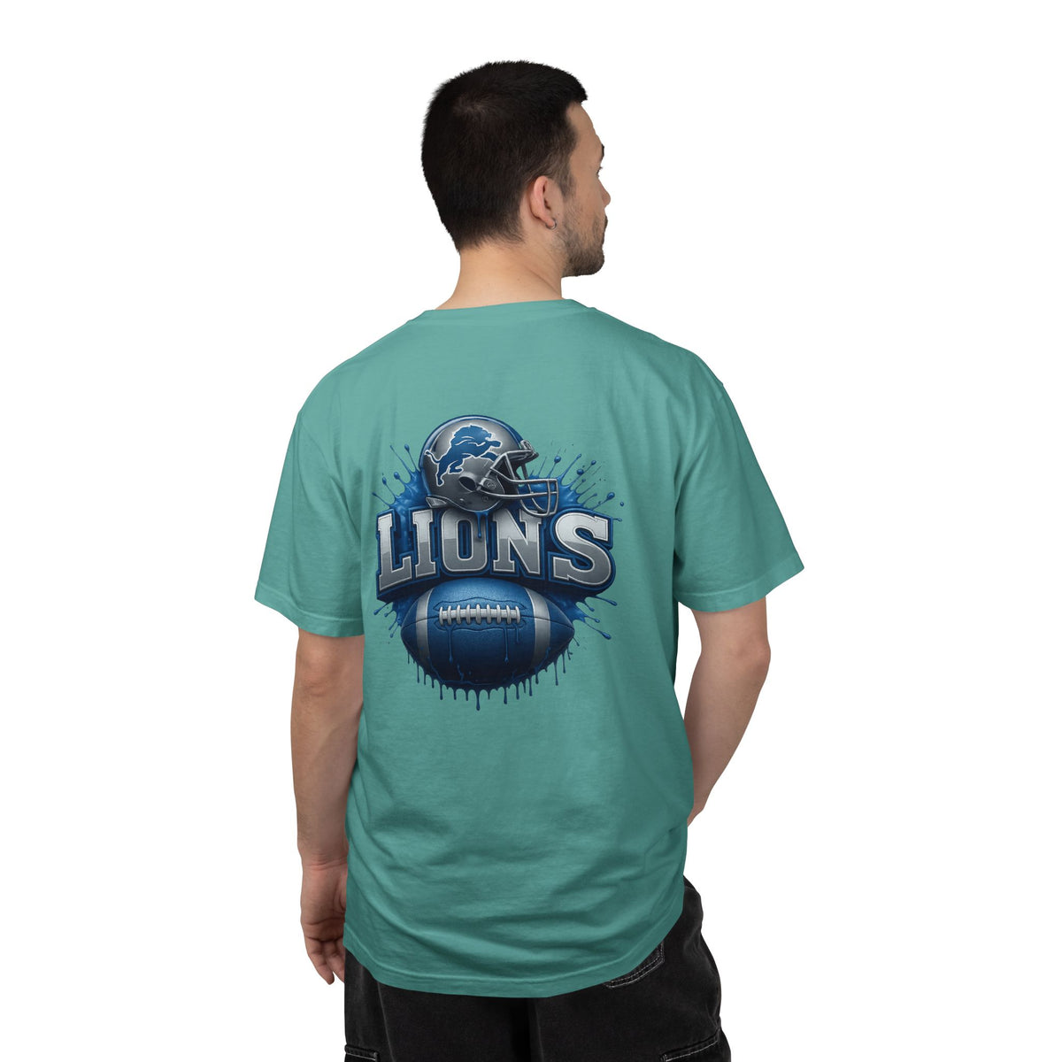 Football Graphic T-Shirt — Helmet & Ball Back Print