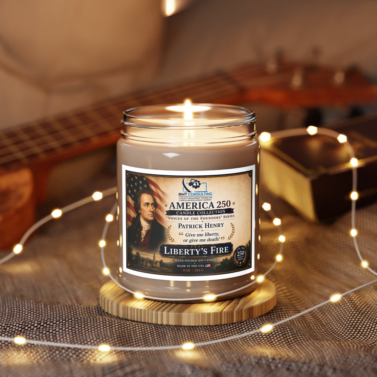 Liberty's Fire Patrick Henry Candle 9oz Soy Candle