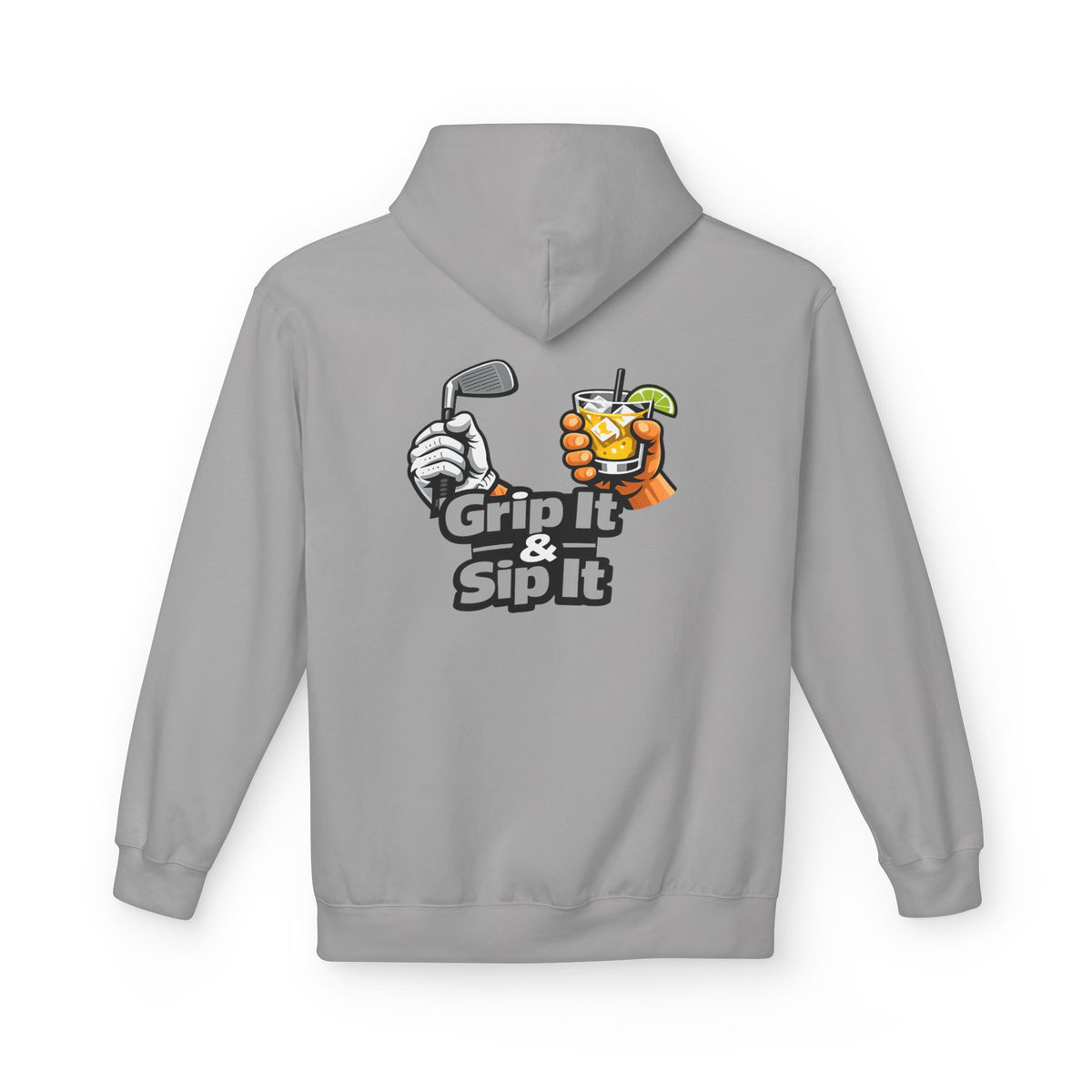 Grip It & Sip It Golf Hoodie | Golf Club and Cocktail Design