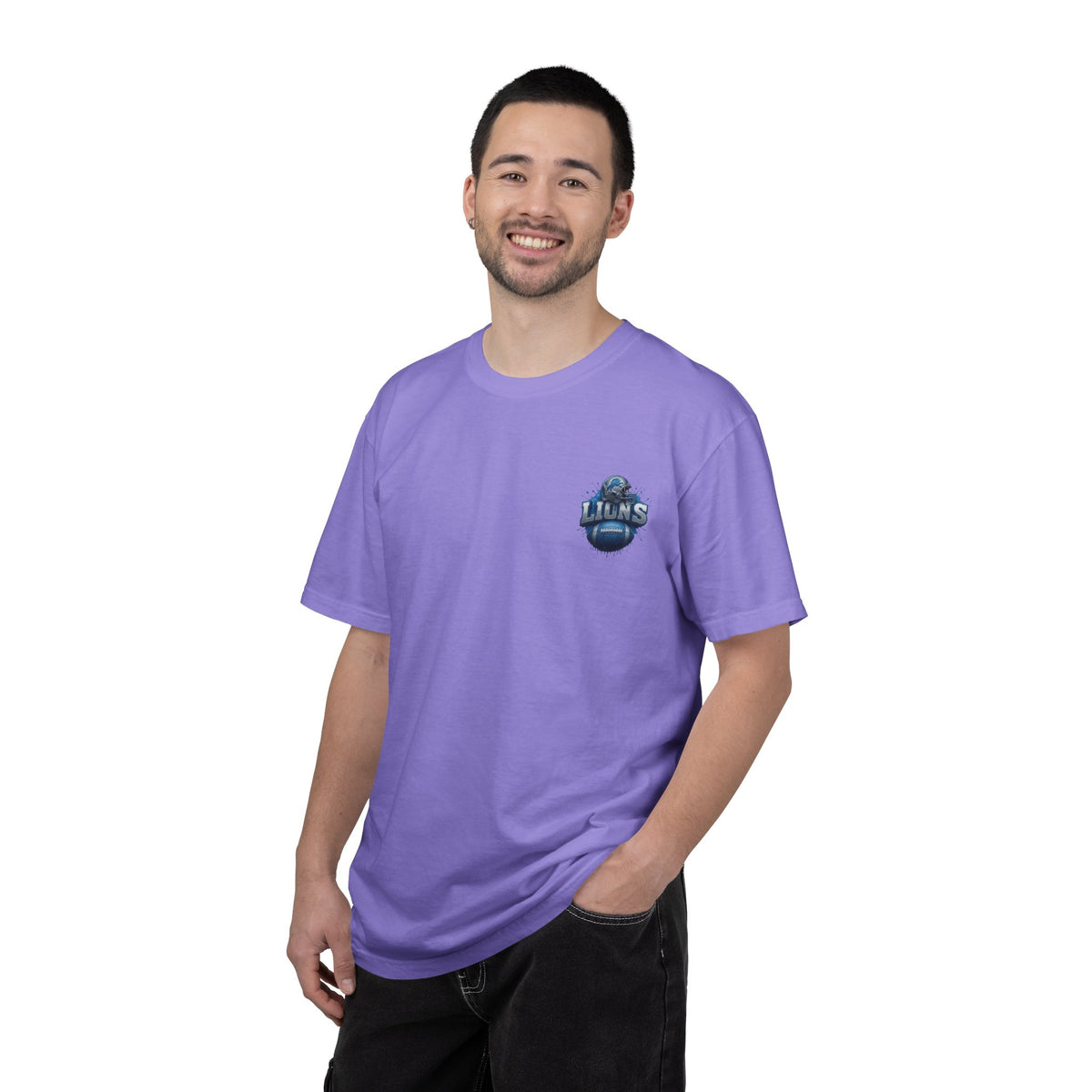 Football Graphic T-Shirt — Helmet & Ball Back Print