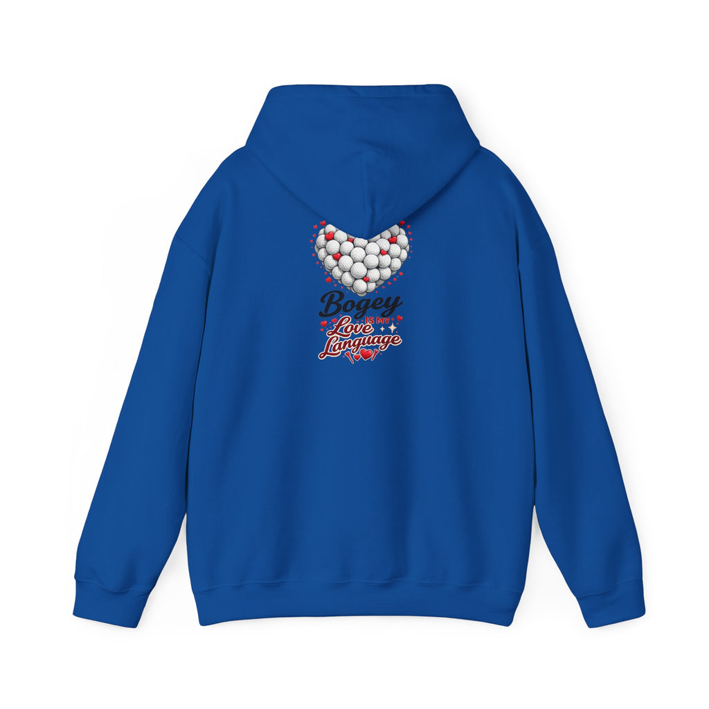 Bogey Love Language hoodie | Golf ball heart design sweatshirt