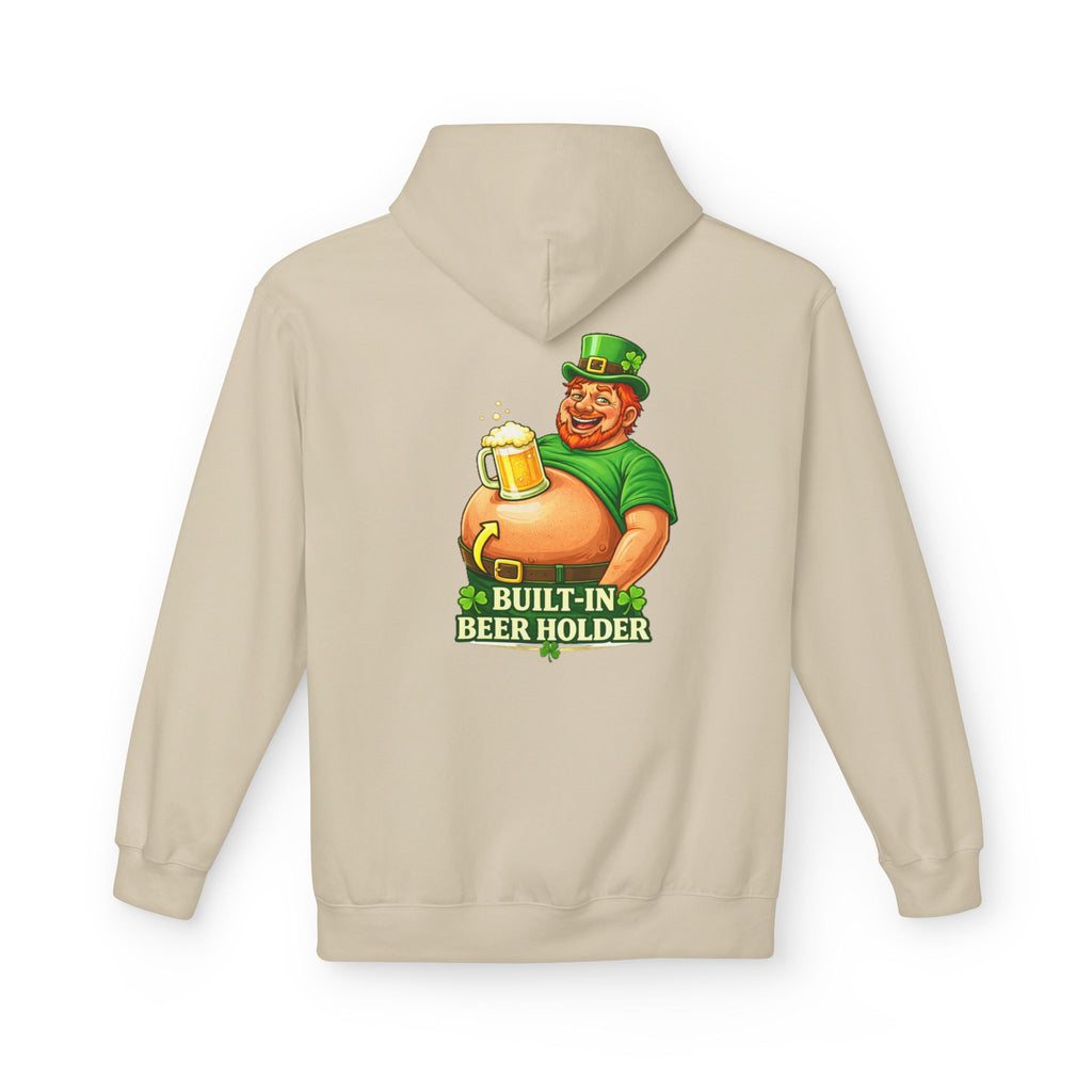 Built-In Beer Holder Hoodie | St. Patrick's Day Leprechaun Beer Belly Design
