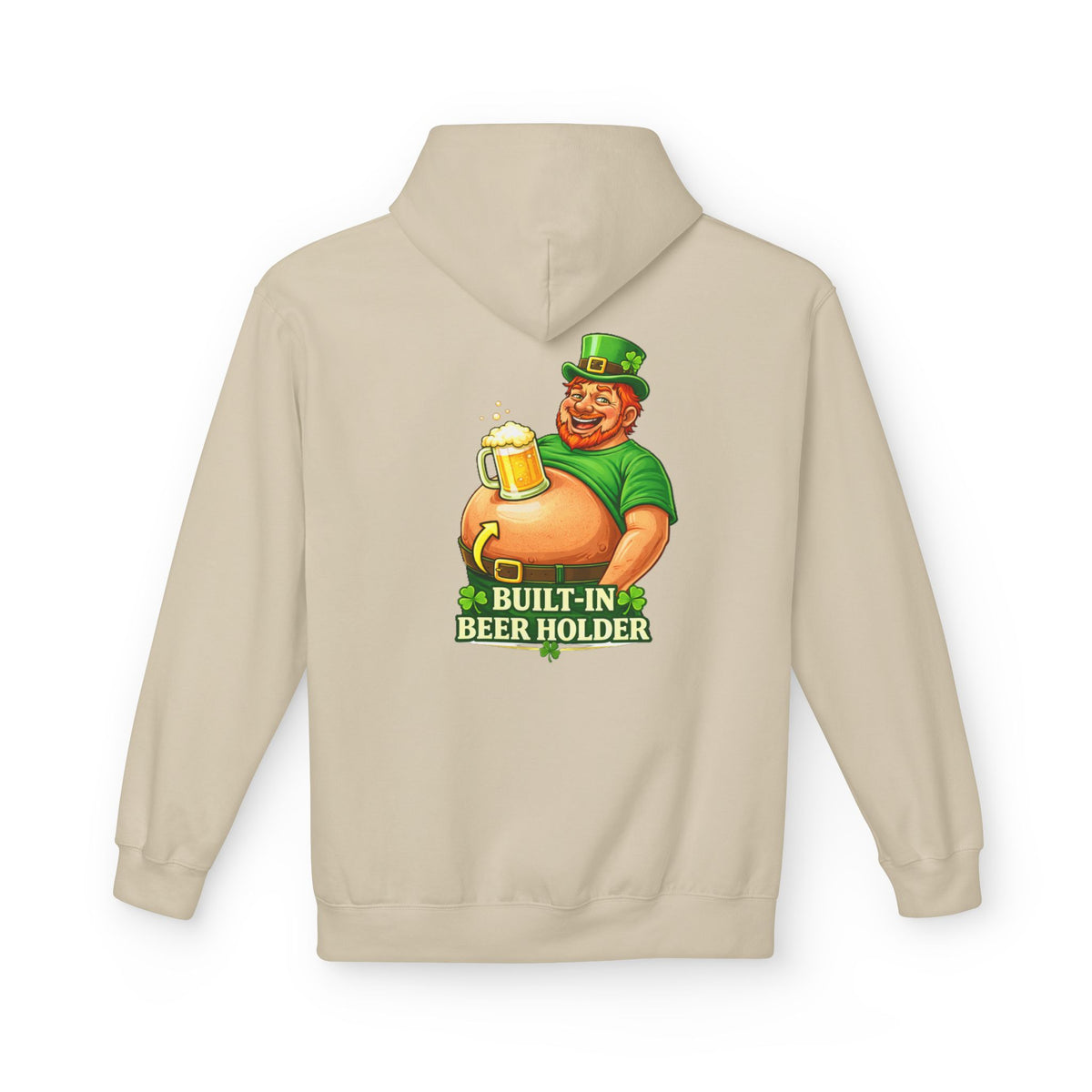 Built-In Beer Holder Hoodie | St. Patrick's Day Leprechaun Beer Belly Design