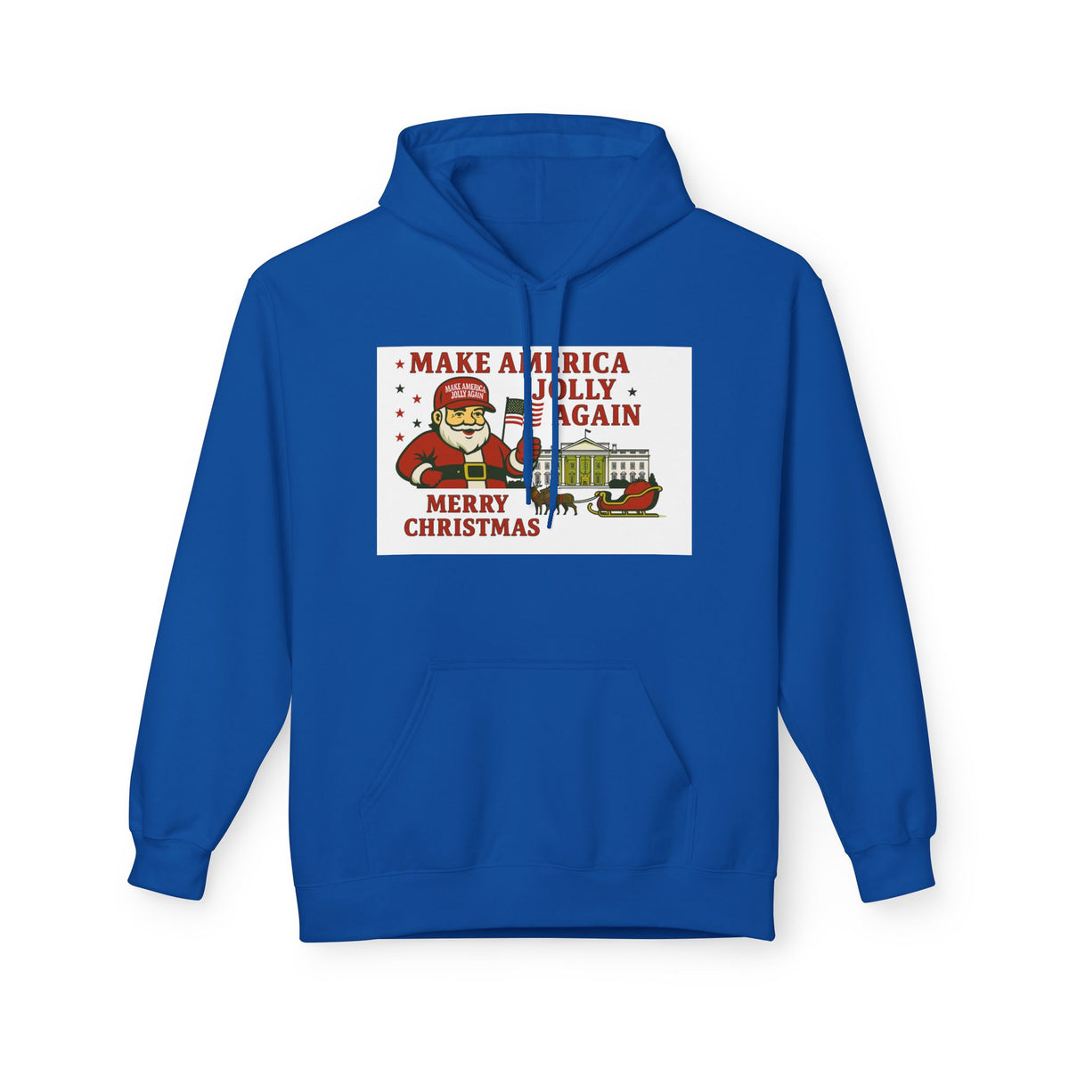 Make America Jolly Again Christmas Hoodie — Santa & White House Holiday Sweatshirt