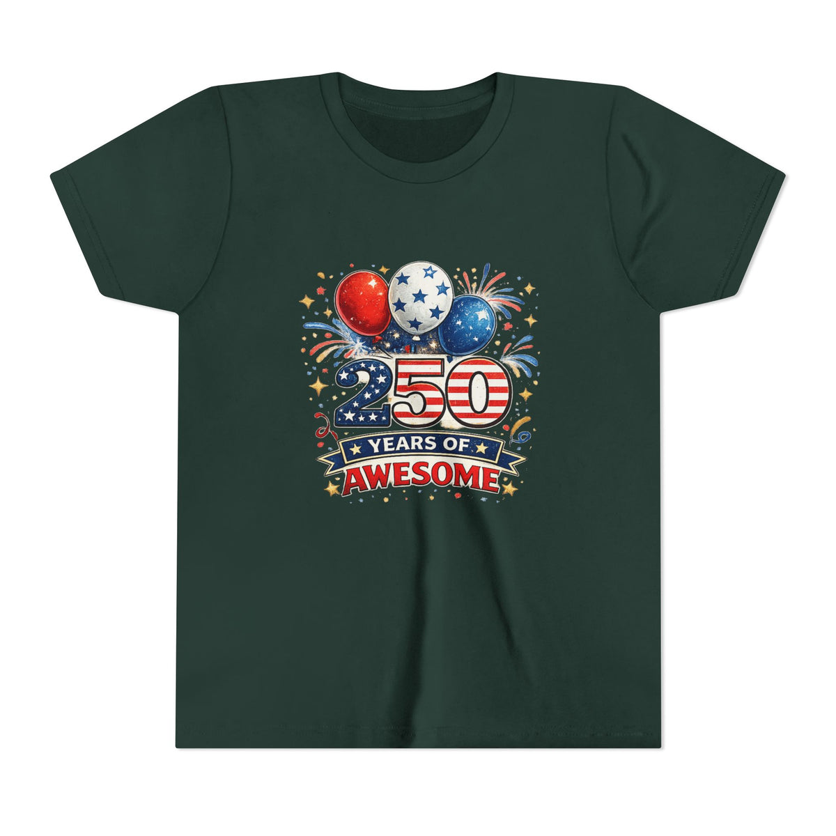 250 Years of Awesome Youth Tee | Patriotic Birthday Independence Day