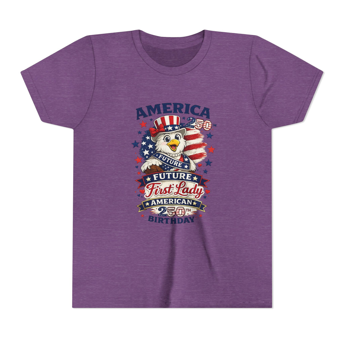 America Eagle Flag Birthday Youth Tee | Future First Lady Patriotic 4th of July