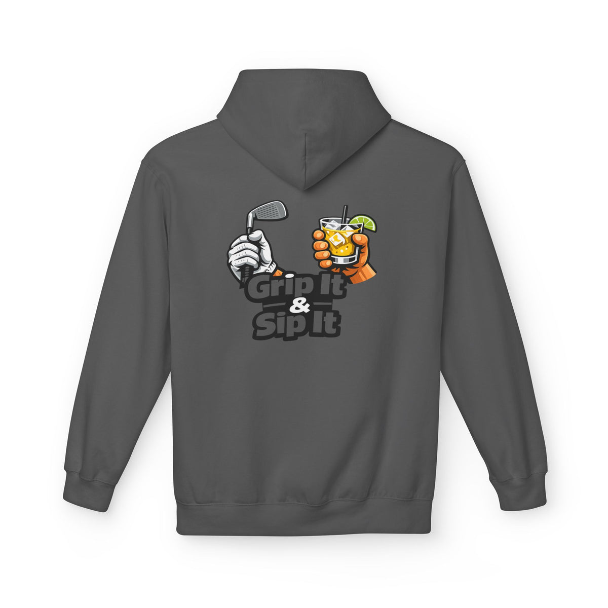 Grip It & Sip It Golf Hoodie | Golf Club and Cocktail Design