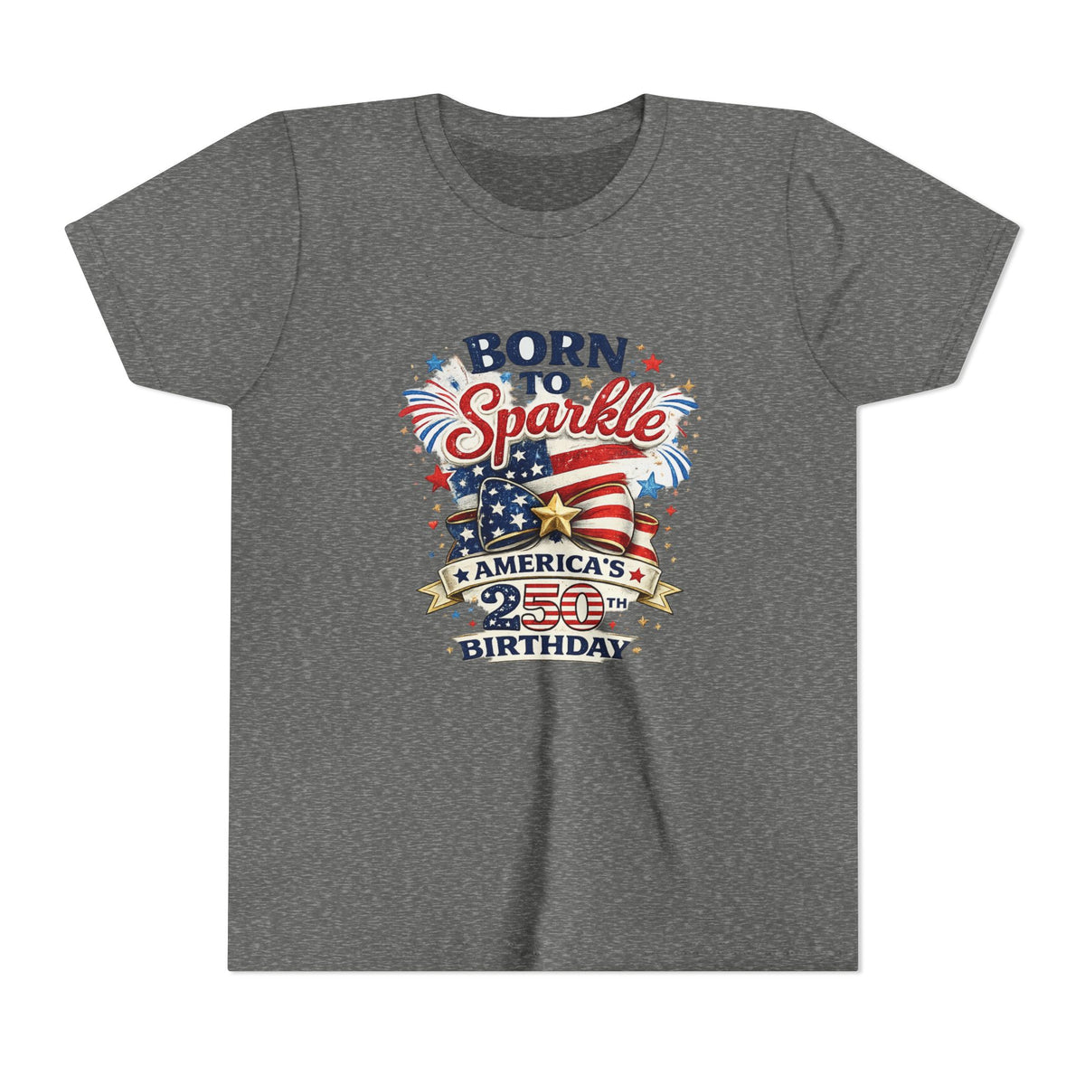 Born to Sparkle Youth Tee | America 250th Birthday Patriotic Stars
