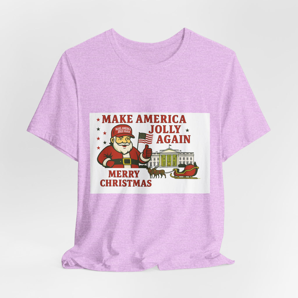 T-Shirt — "Make America Jolly Again" Merry Christmas Santa White Tee