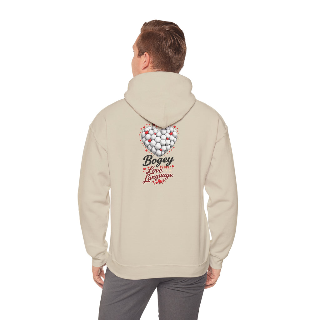 Bogey Love Language hoodie | Golf ball heart design sweatshirt