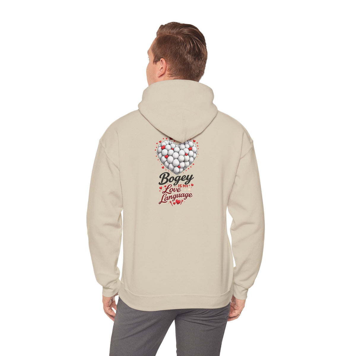 Bogey Love Language hoodie | Golf ball heart design sweatshirt
