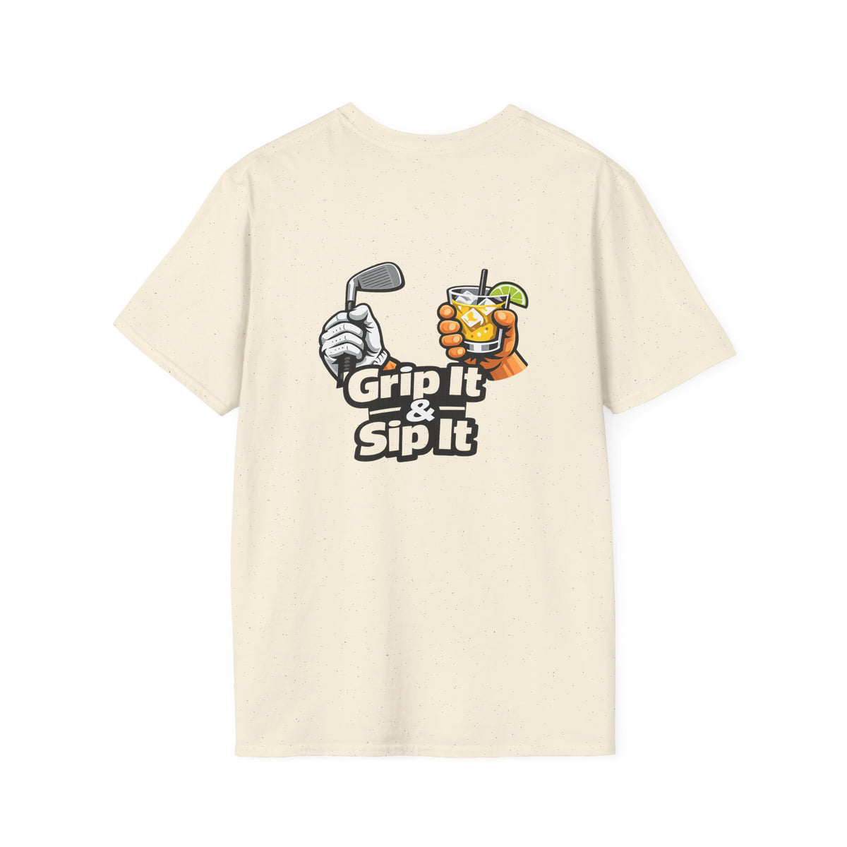 Grip It & Sip It Golf T-Shirt | Golf Club and Cocktail Graphic