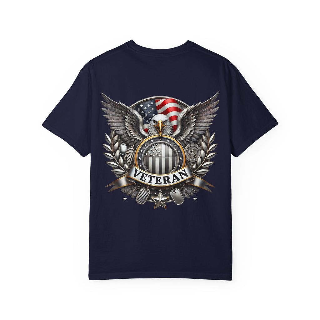 American Flag Eagle Veteran T-shirt | Military Emblem Tee