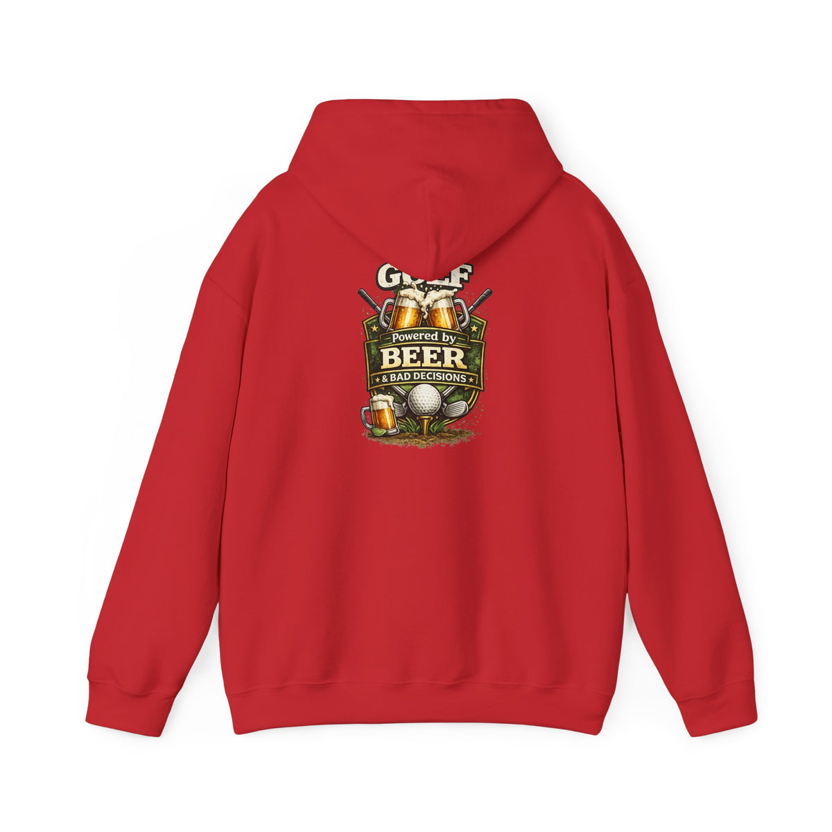 Powered by Beer hoodie | brewery crest, beer mugs, hops design