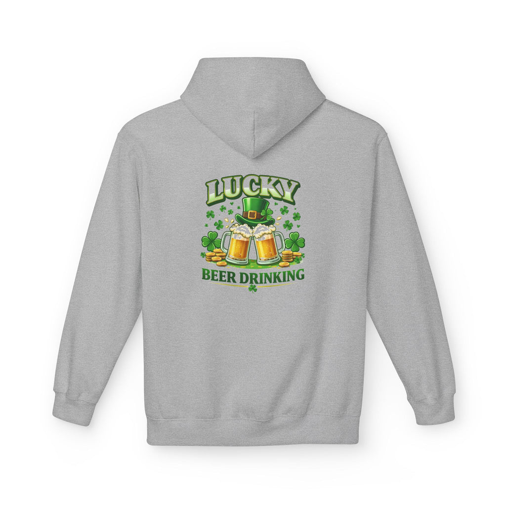 Hoodie — "Lucky Beer Drinking" St. Patrick's Day Shamrock Sweatshirt
