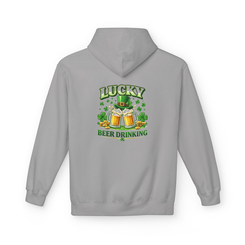Lucky Beer Drinking Hoodie | St. Patrick's Day Shamrock Beer Graphic