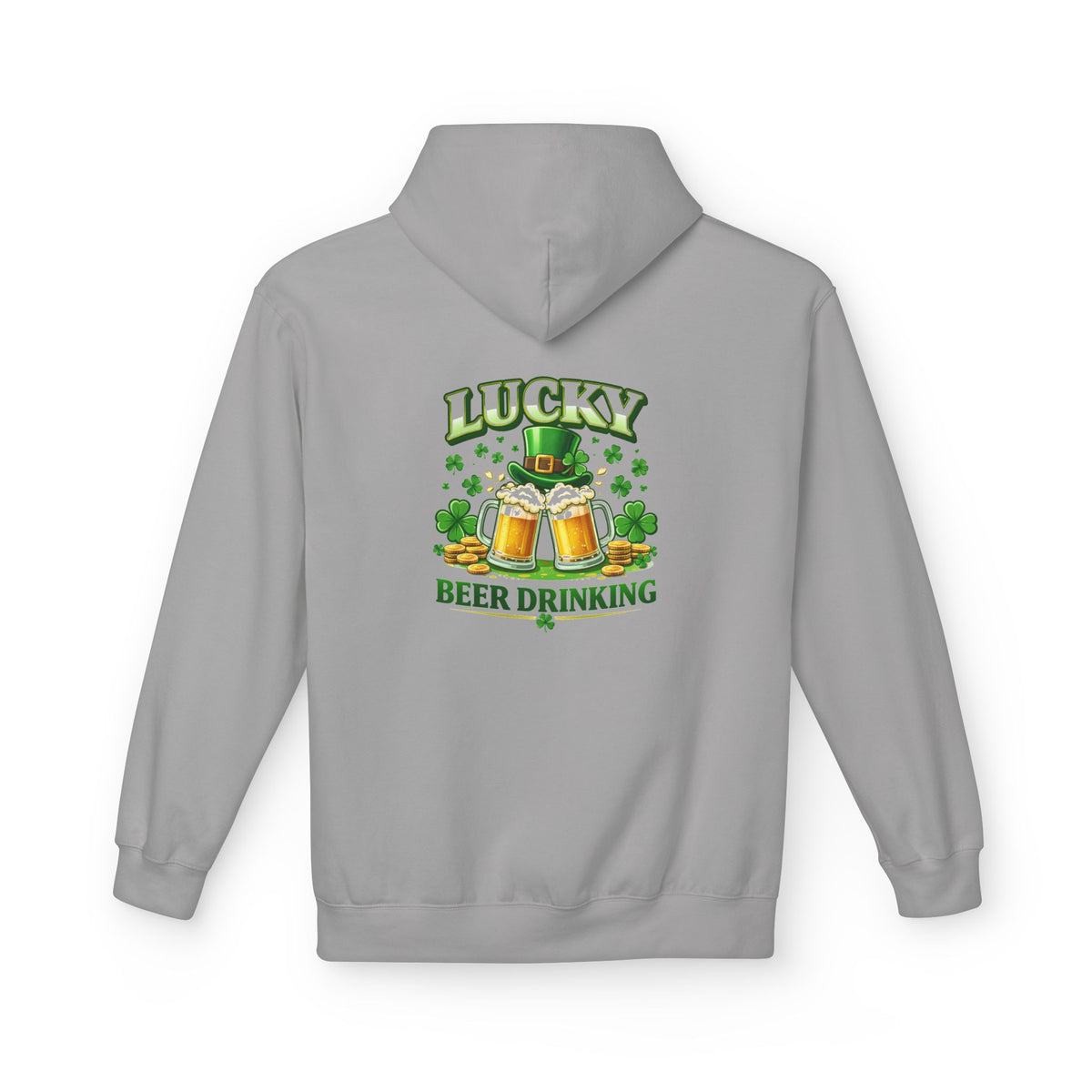 Lucky Beer Drinking Hoodie | St. Patrick's Day Shamrock Beer Graphic