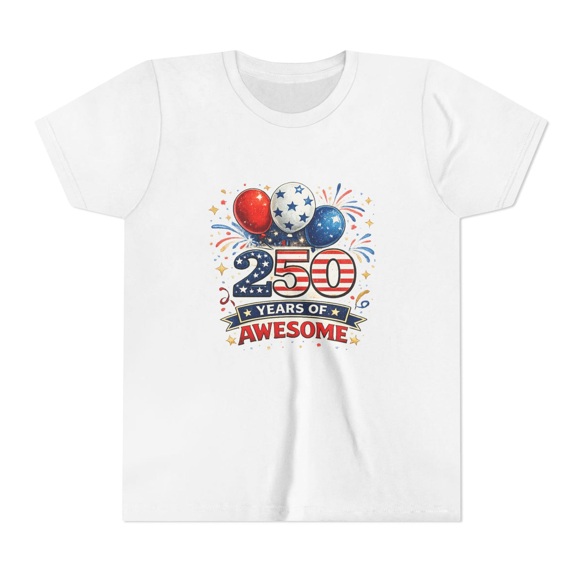 250 Years of Awesome Youth Tee | Patriotic Birthday Independence Day